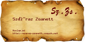 Száraz Zsanett névjegykártya