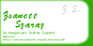 zsanett szaraz business card