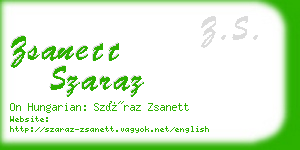 zsanett szaraz business card